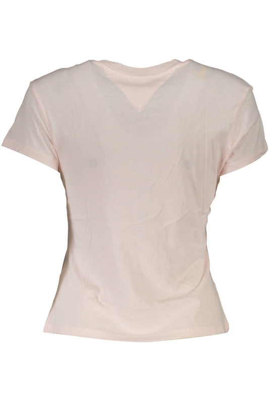 Chic Pink Logo Tee with Round Neckline