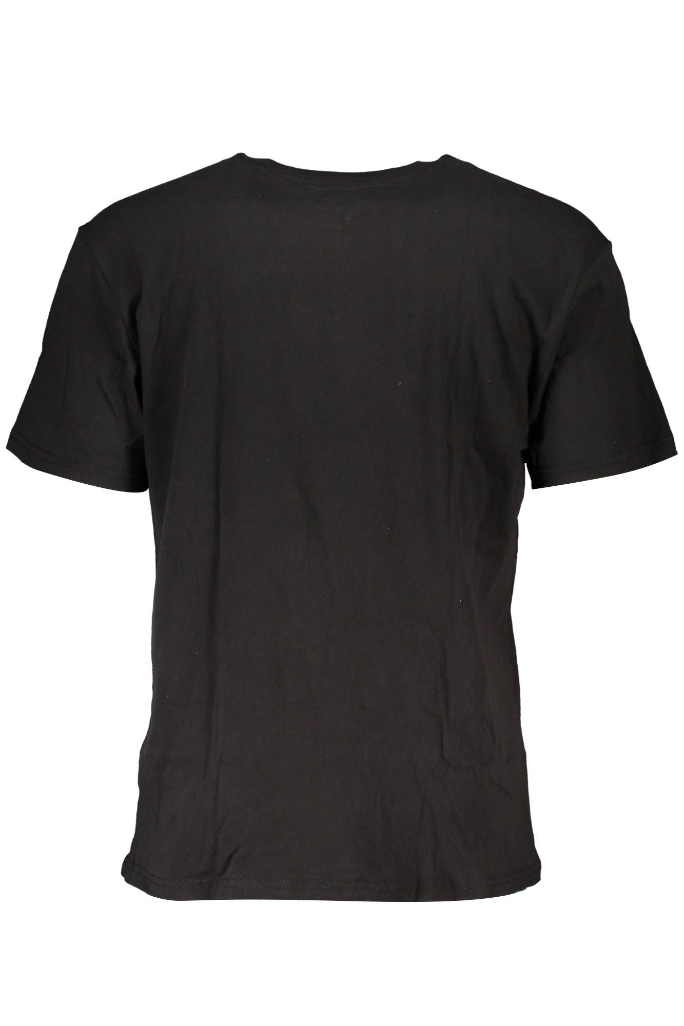 Embroidered Logo Black Tee - Classic Elegance