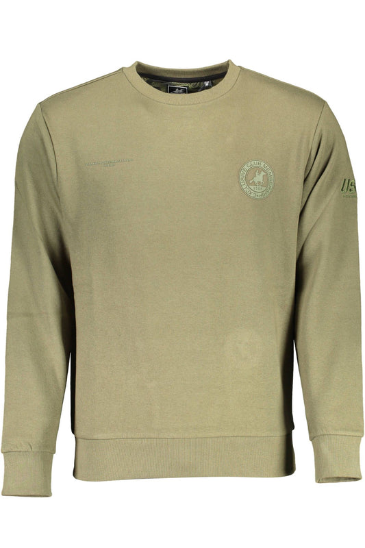 Chic Green Round Neck Cotton Sweatshirt