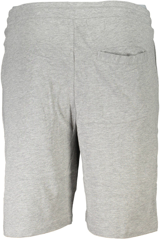 Chic Gray Cotton Shorts with Print & Logo