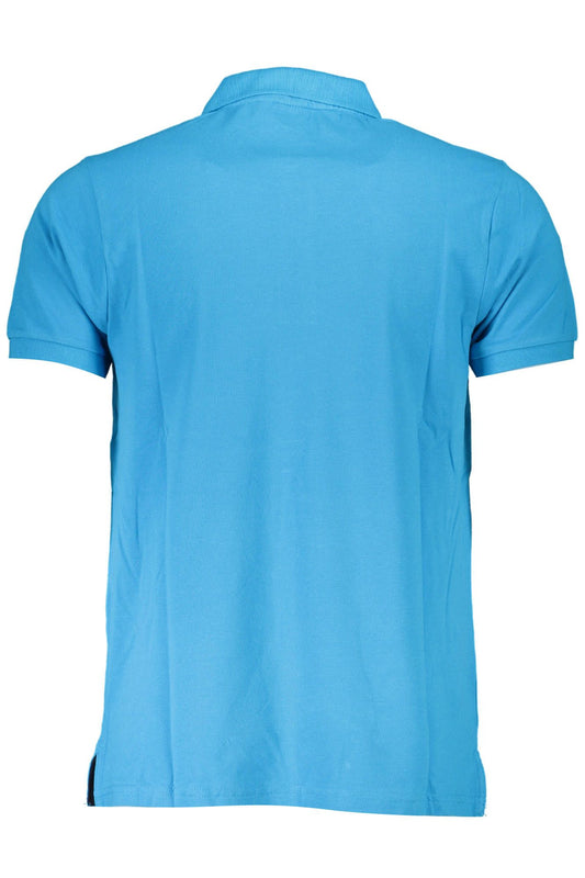 Elegant Light Blue Cotton Polo Shirt