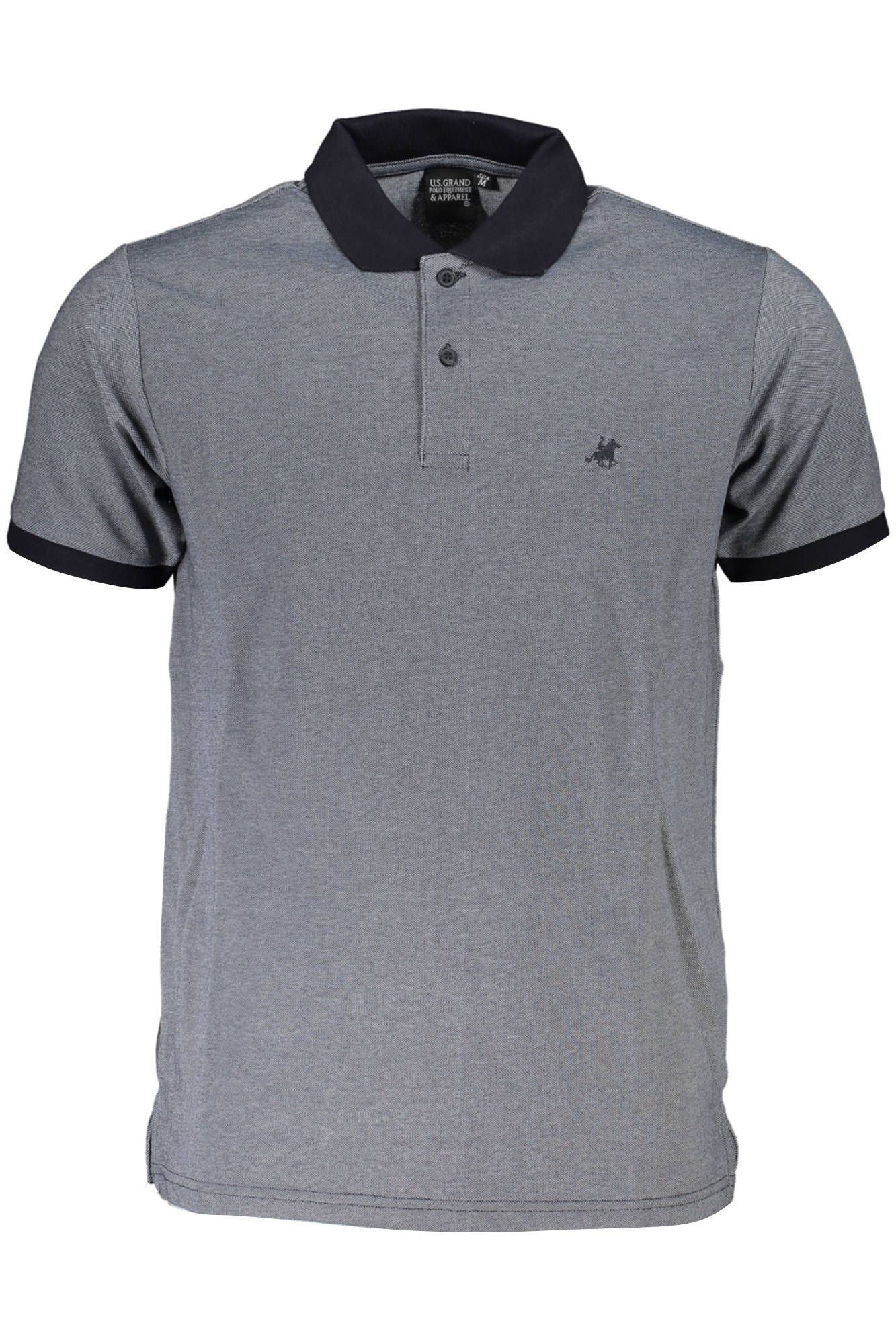 Chic Blue Contrast Detail Polo Shirt