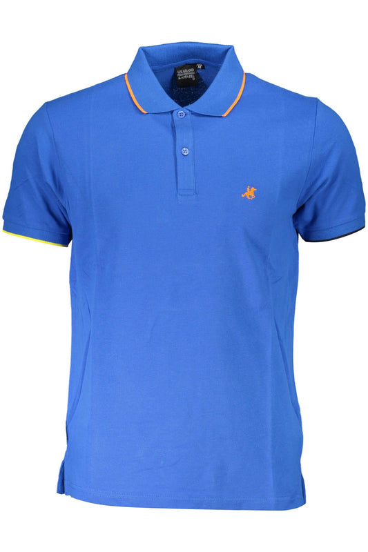 Sleek Blue Summer Polo with Contrasting Details