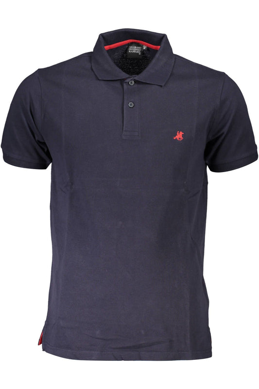 Elegant Short-Sleeved Blue Polo Shirt