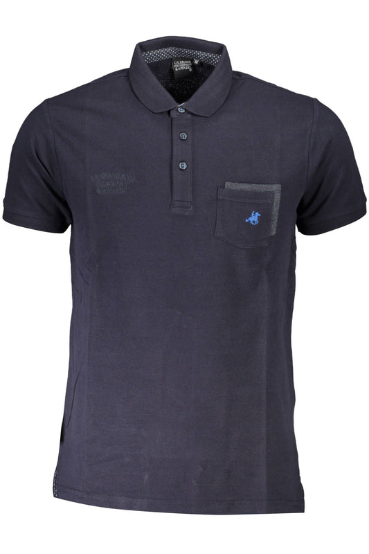 Elegant Blue Polo Shirt with Contrasting Details
