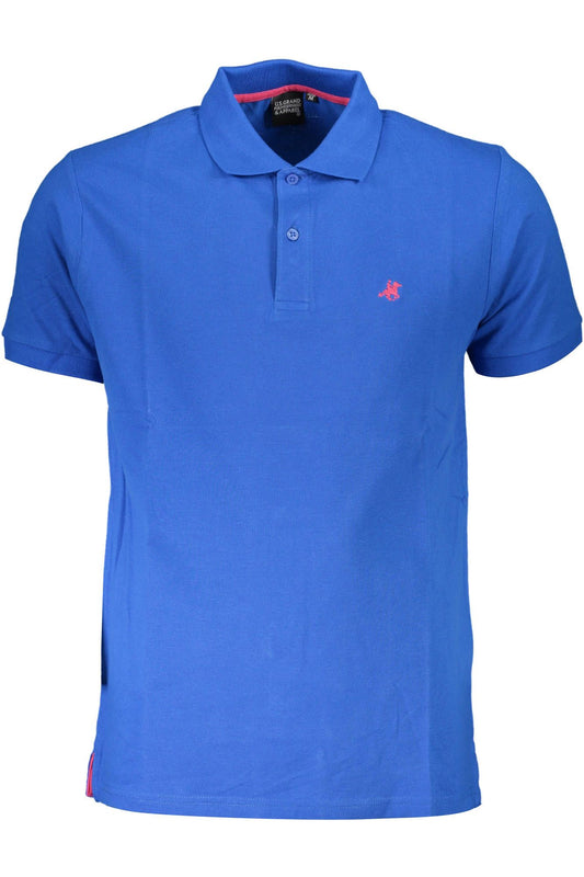 Chic Short-Sleeved Blue Polo for the Modern Man
