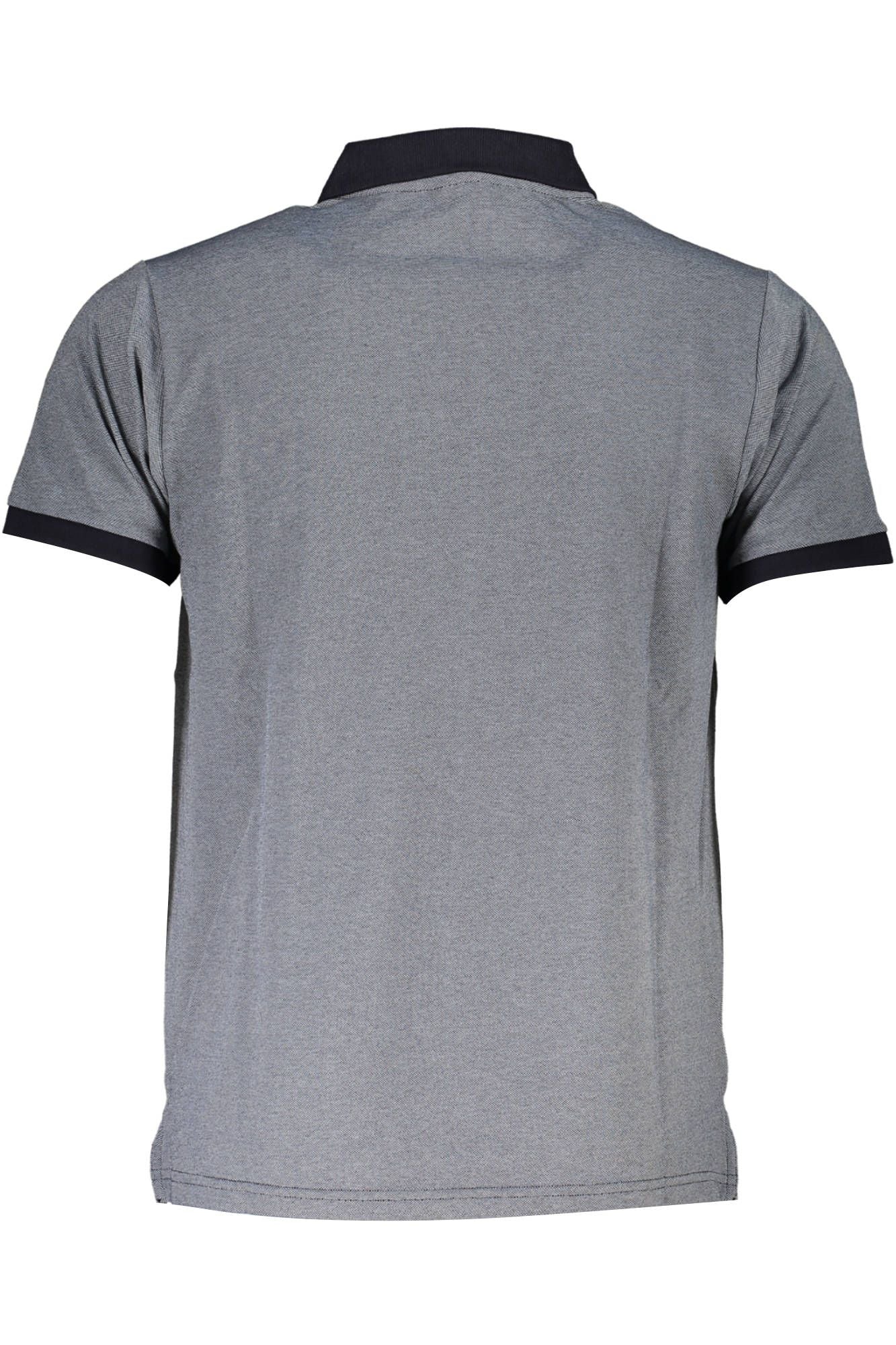 Chic Blue Contrast Detail Polo Shirt