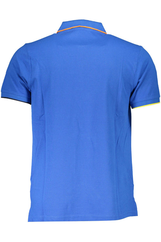 Sleek Blue Summer Polo with Contrasting Details
