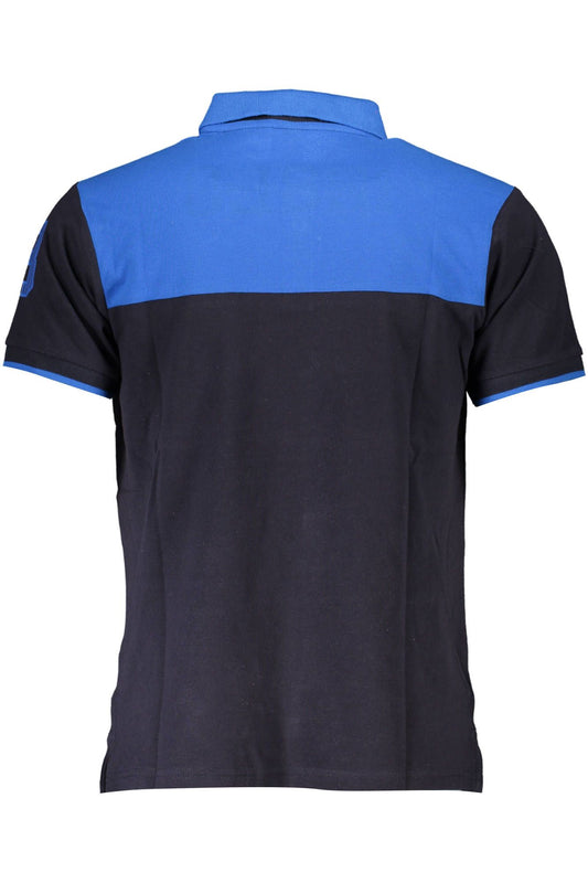 Elegant Short-Sleeved Blue Polo Shirt