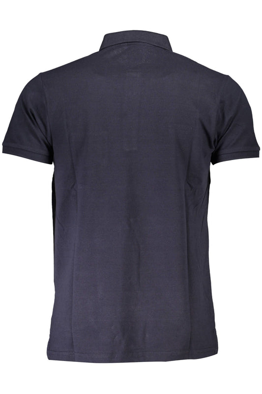 Elegant Blue Polo Shirt with Contrasting Details