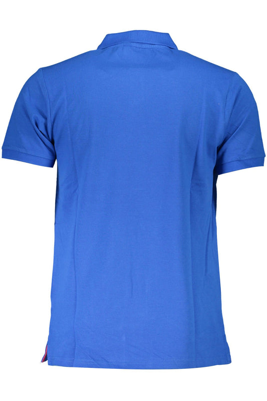 Chic Short-Sleeved Blue Polo for the Modern Man