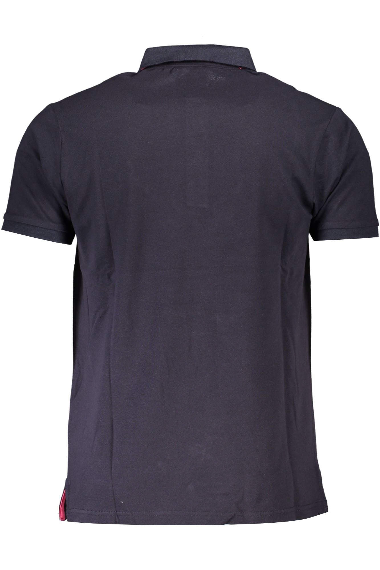 Elegant Blue Short-Sleeved Embroidered Polo
