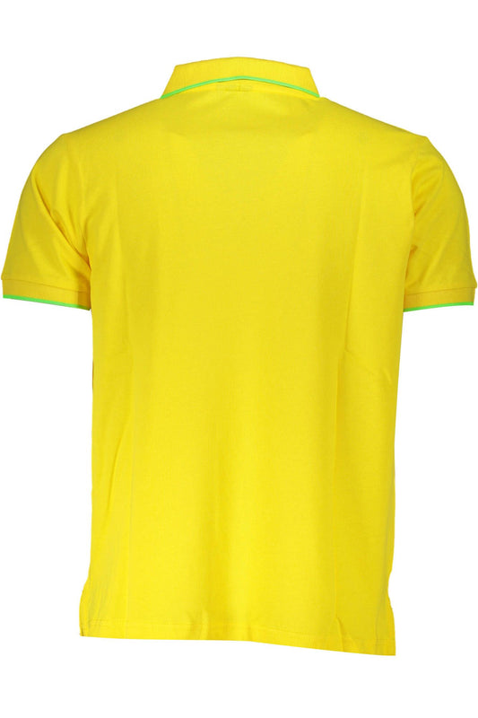 Sunshine Yellow Elegant Polo Shirt with Contrasting Accents
