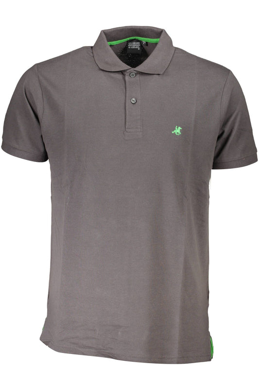 Elegant Short-Sleeved Gray Polo Shirt