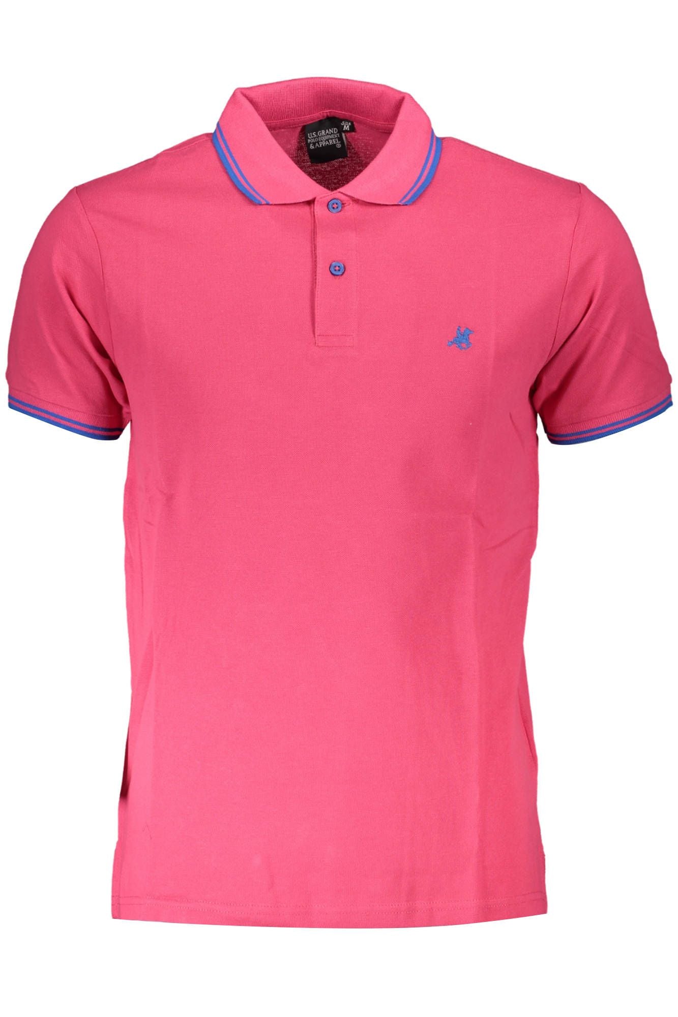 Elegant Pink Short-Sleeved Polo with Contrasting Details