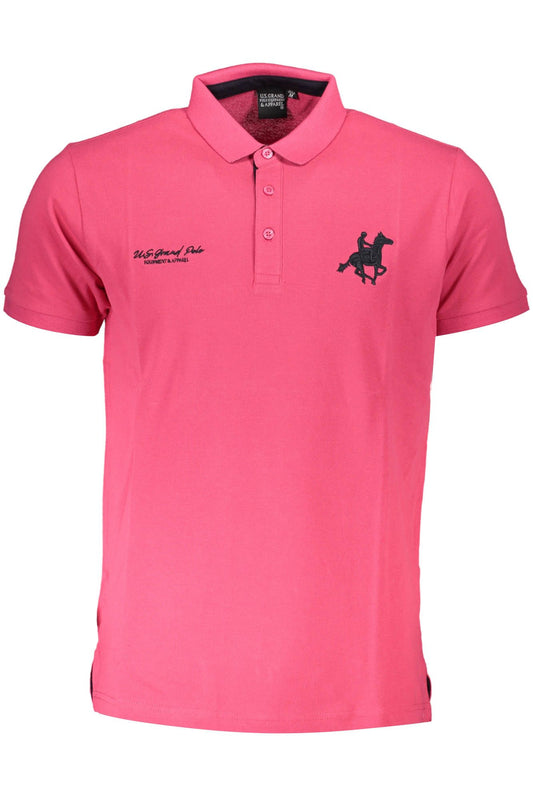 Elegant Pink Short-Sleeved Polo Shirt