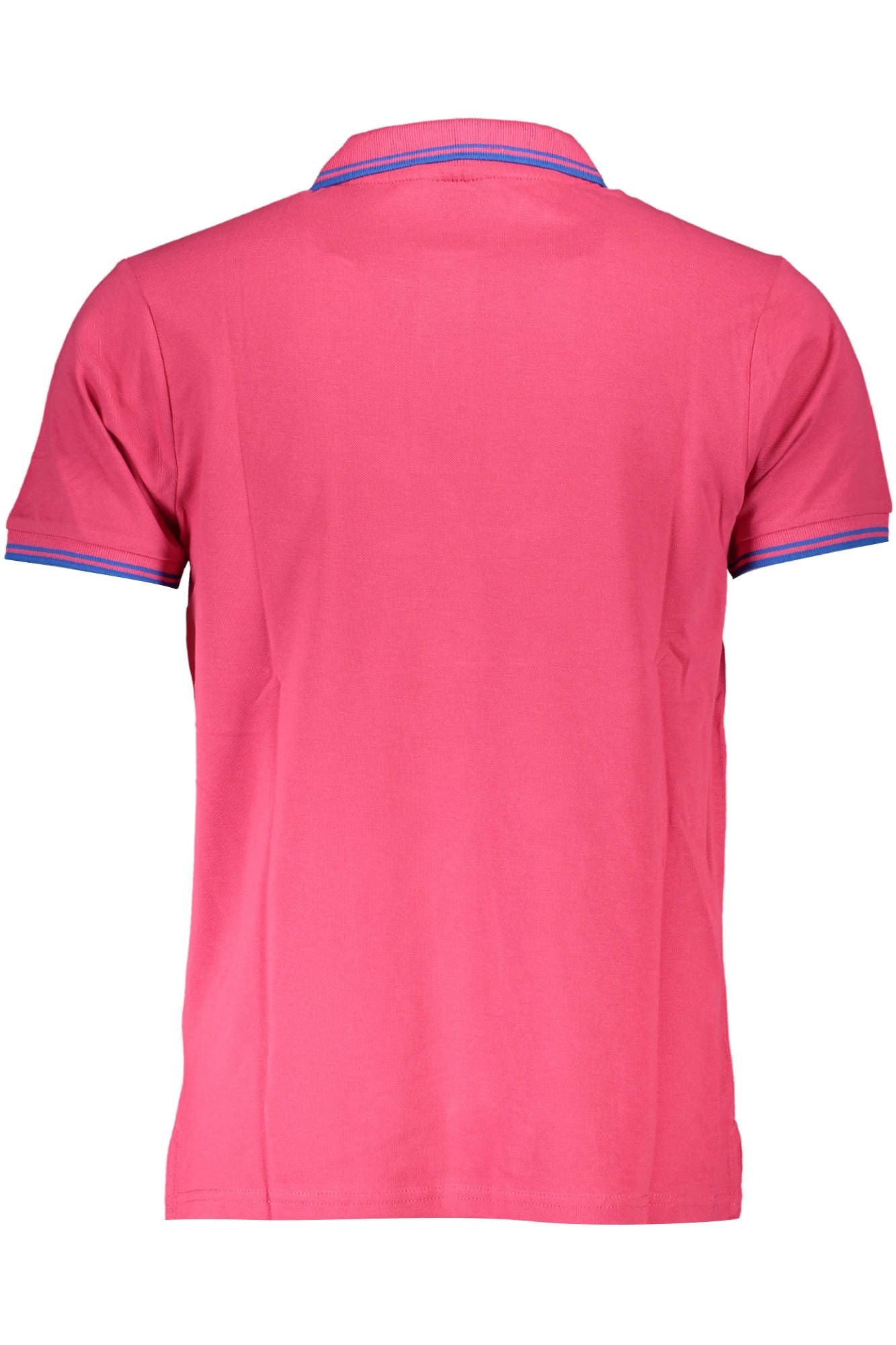 Elegant Pink Short-Sleeved Polo with Contrasting Details