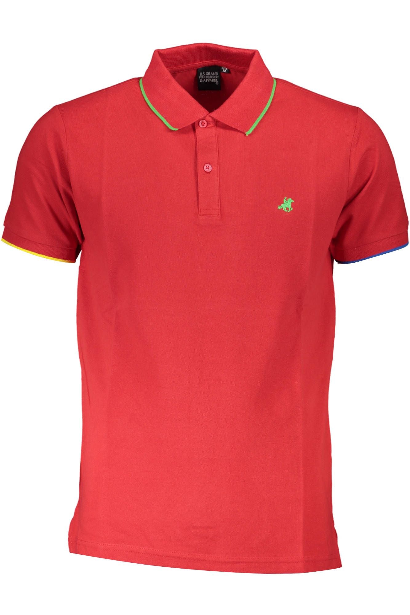 Elegant Red Cotton Polo Shirt with Embroidery