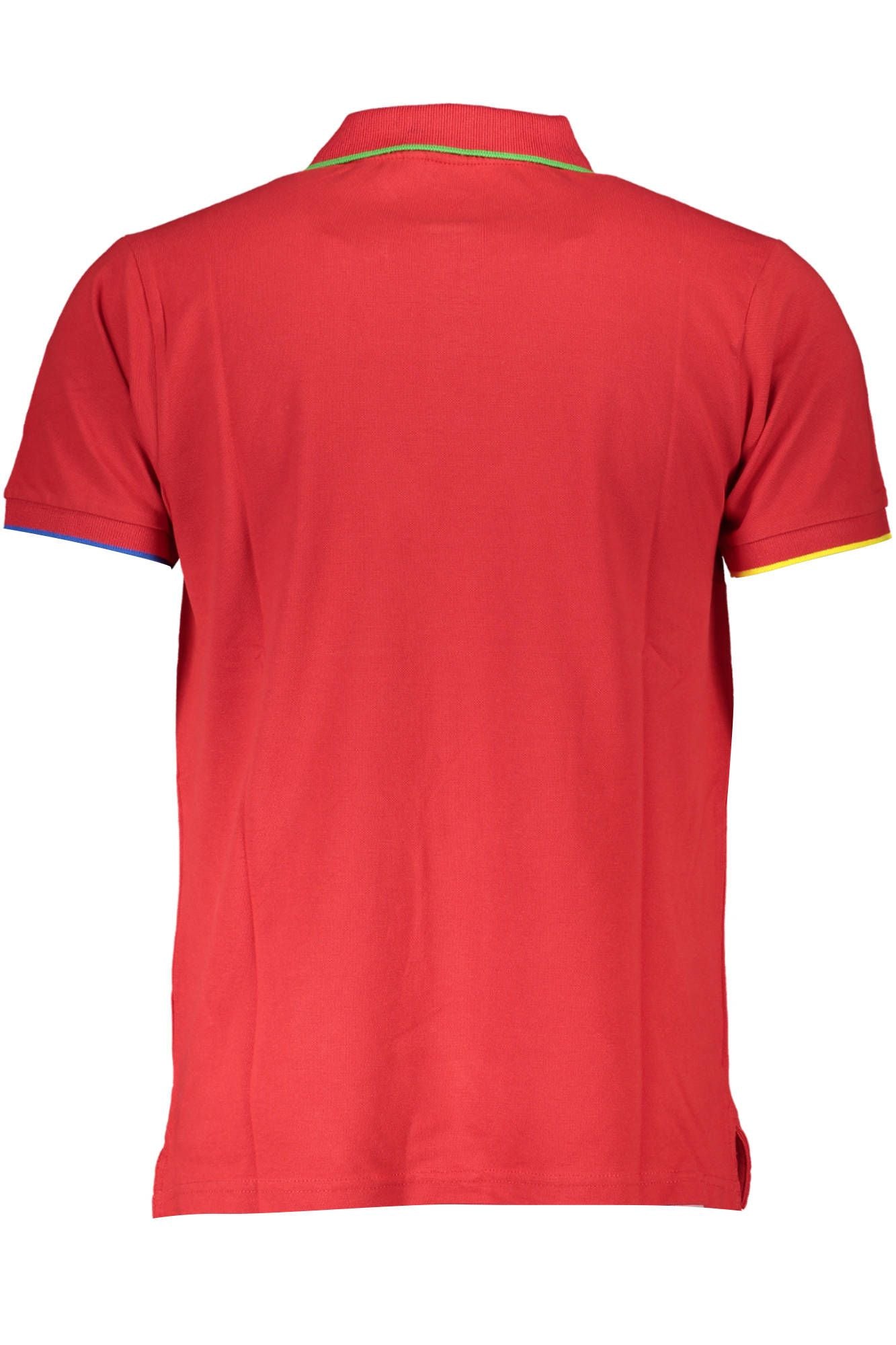 Elegant Red Cotton Polo Shirt with Embroidery