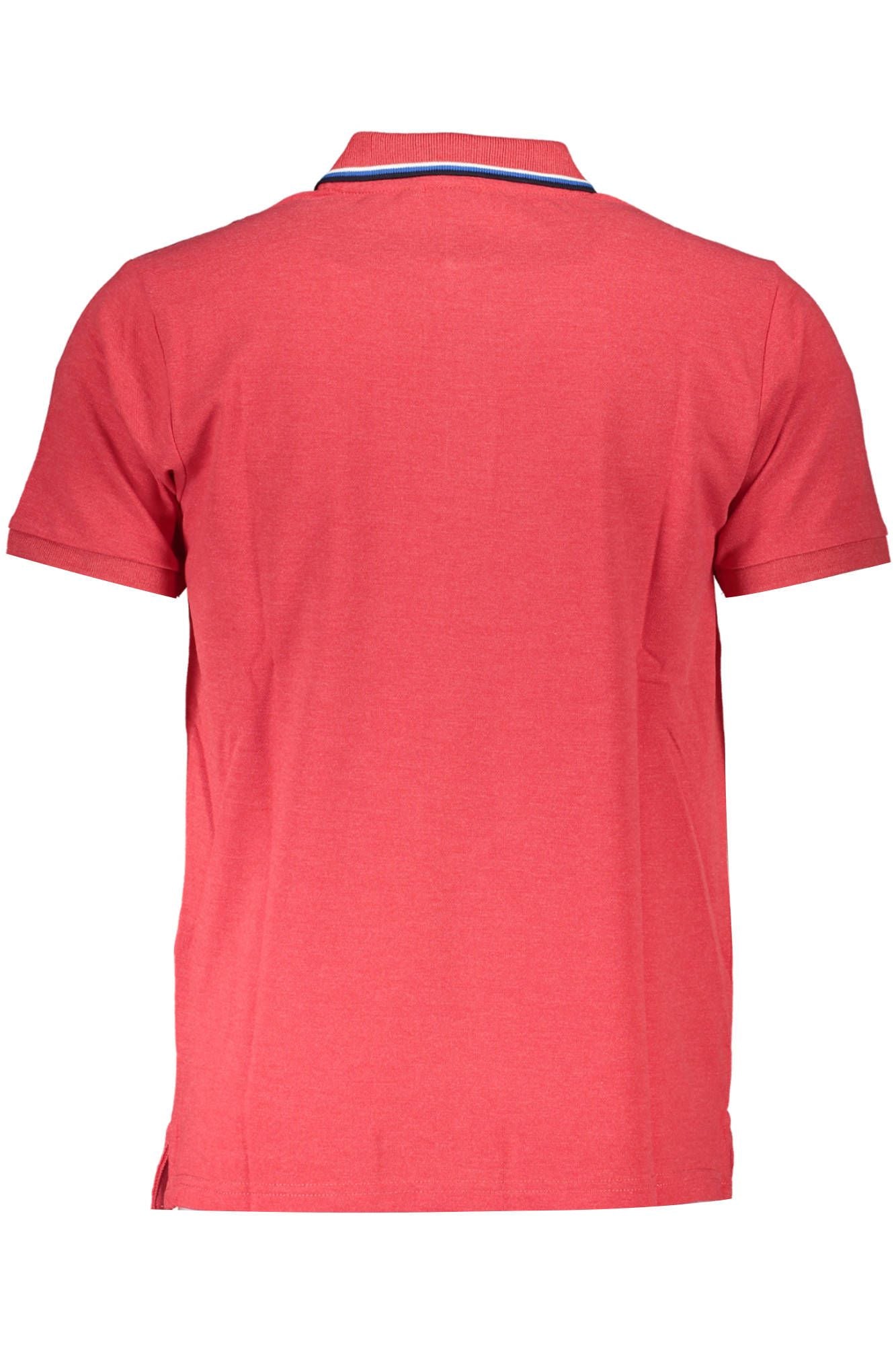 Elegant Red Polo Shirt with Contrasting Details