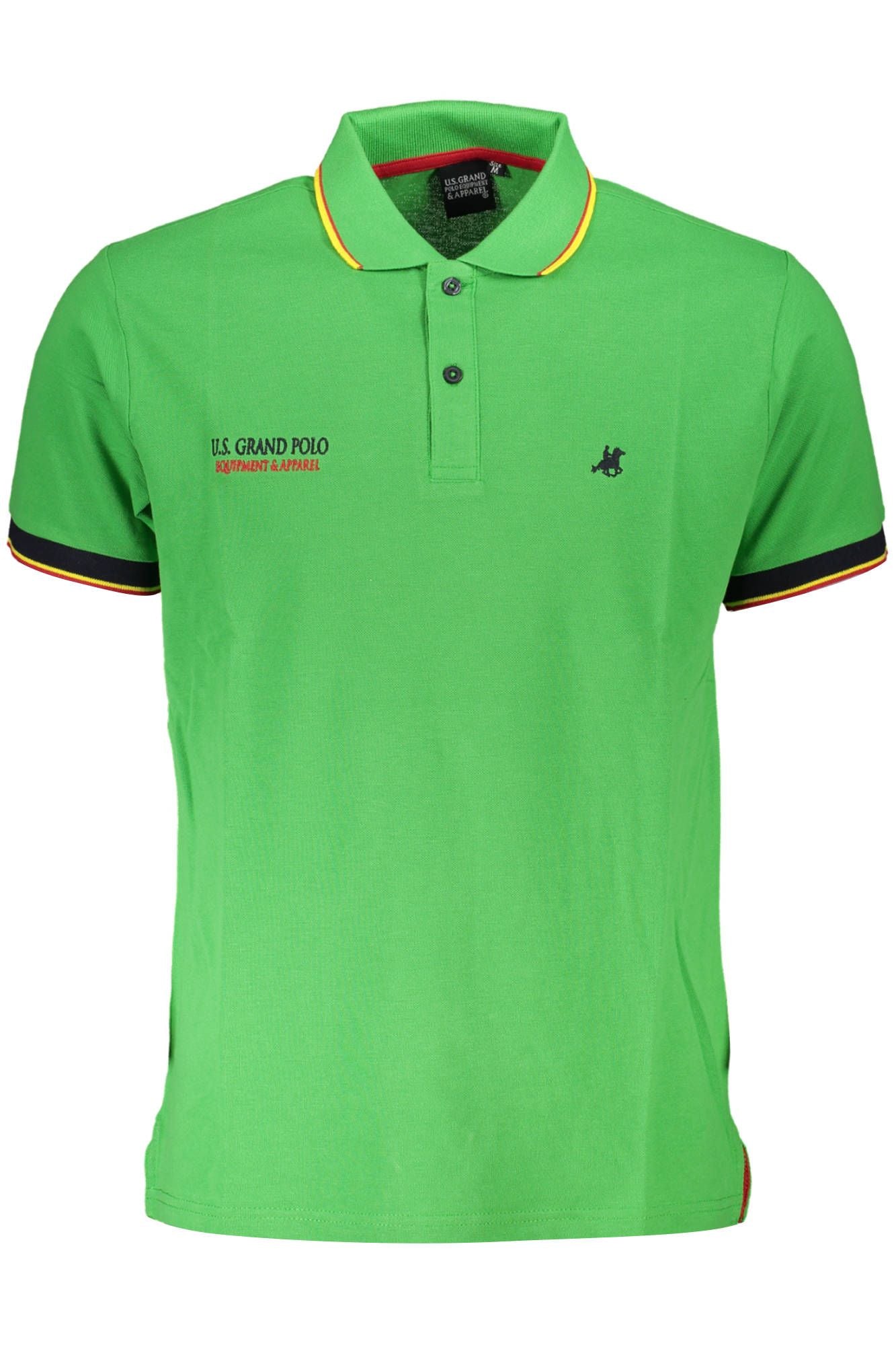 Elegant Green Embroidered Polo Shirt