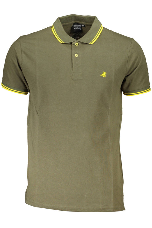 Elegant Green Polo with Contrasting Details
