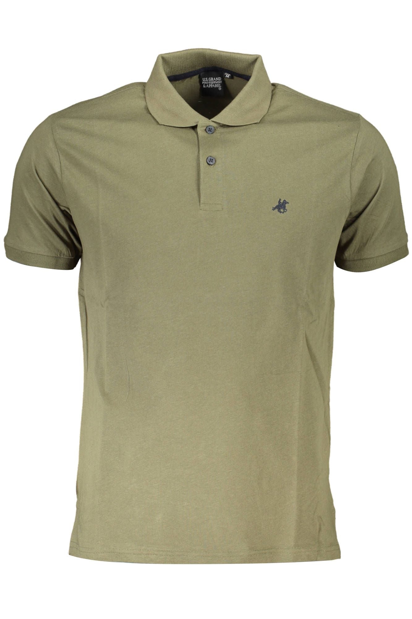 Elegant Short-Sleeved Green Polo Shirt