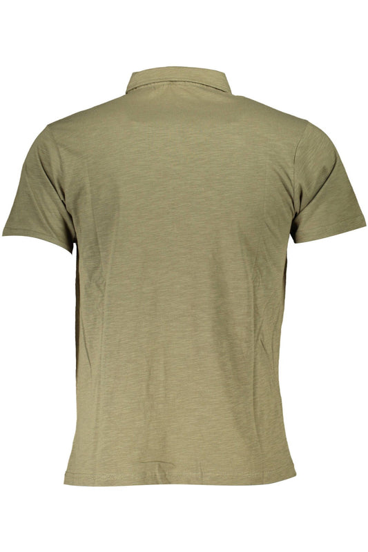 Elegant Green Polo with Chest Embroidery