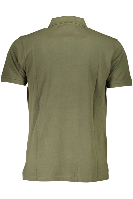 Chic Green Cotton Polo with Elegant Embroidery