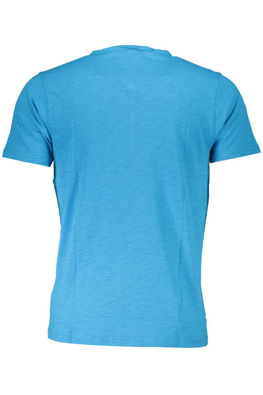 Light Blue Embroidered V-Neck Tee