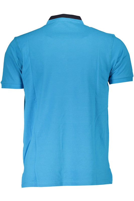 Elegant Mandarin Collar Polo in Light Blue