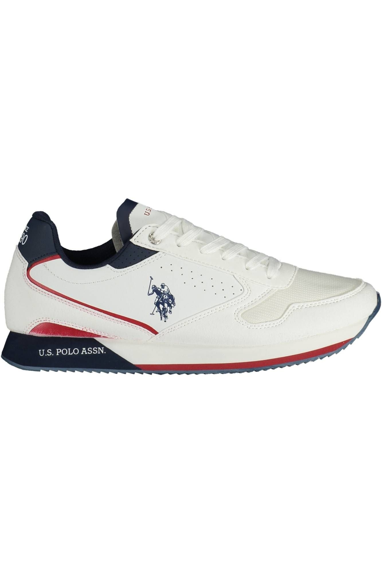 Elegant White Lace-Up Sports Sneakers