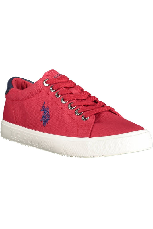Classic Red Lace-Up Sports Sneakers