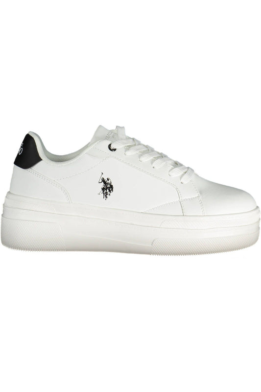 Elegant White Lace-Up Sports Sneakers