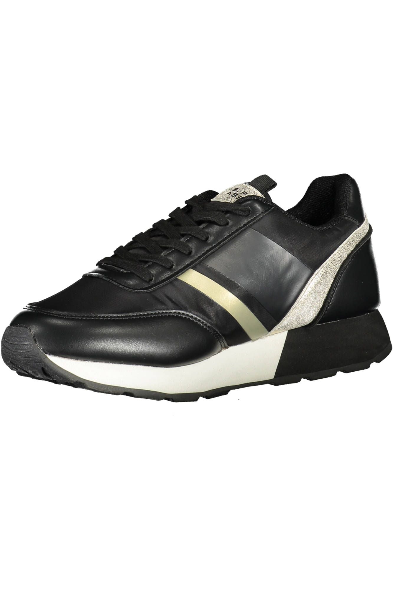 Elegant Black Lace-Up Sports Sneakers