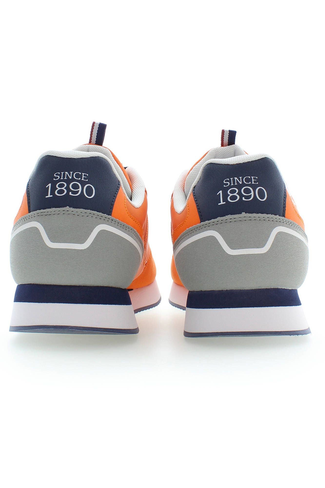 Orange Lace-Up Sports Sneakers with Logo Detail