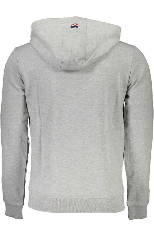Chic Zippered Hooded Sweatshirt in Gray
