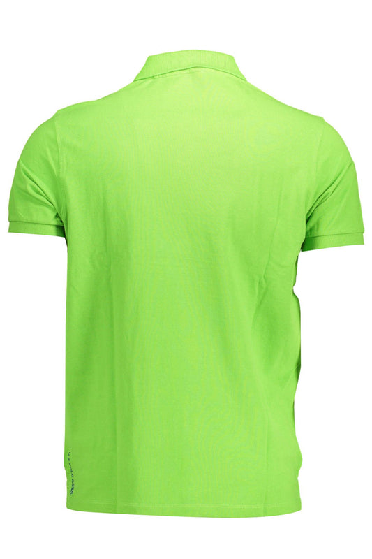 Classic Green Cotton Polo Shirt with Embroidery