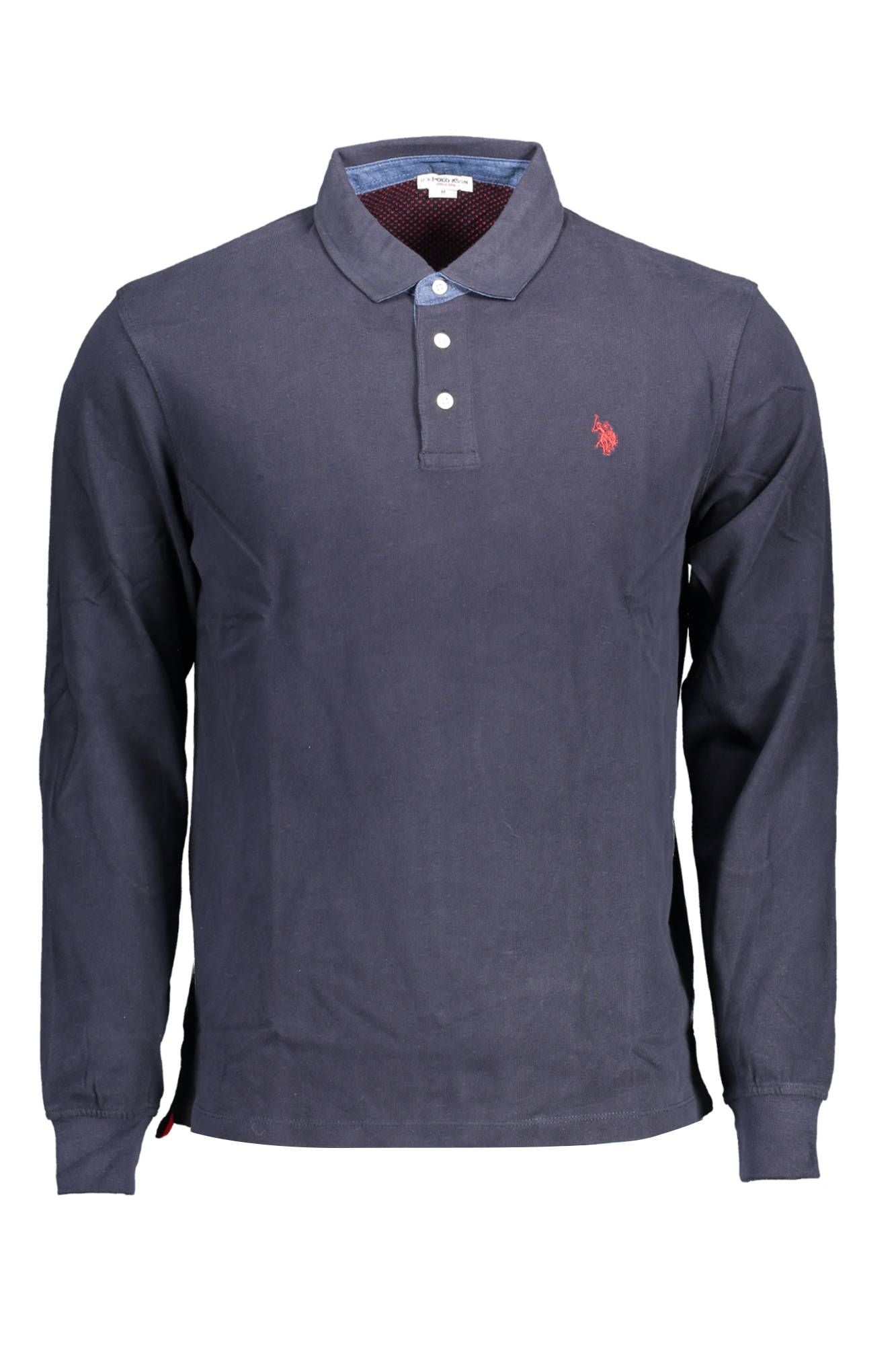 Elegant Long-Sleeve Polo with Contrasting Elbow Patches