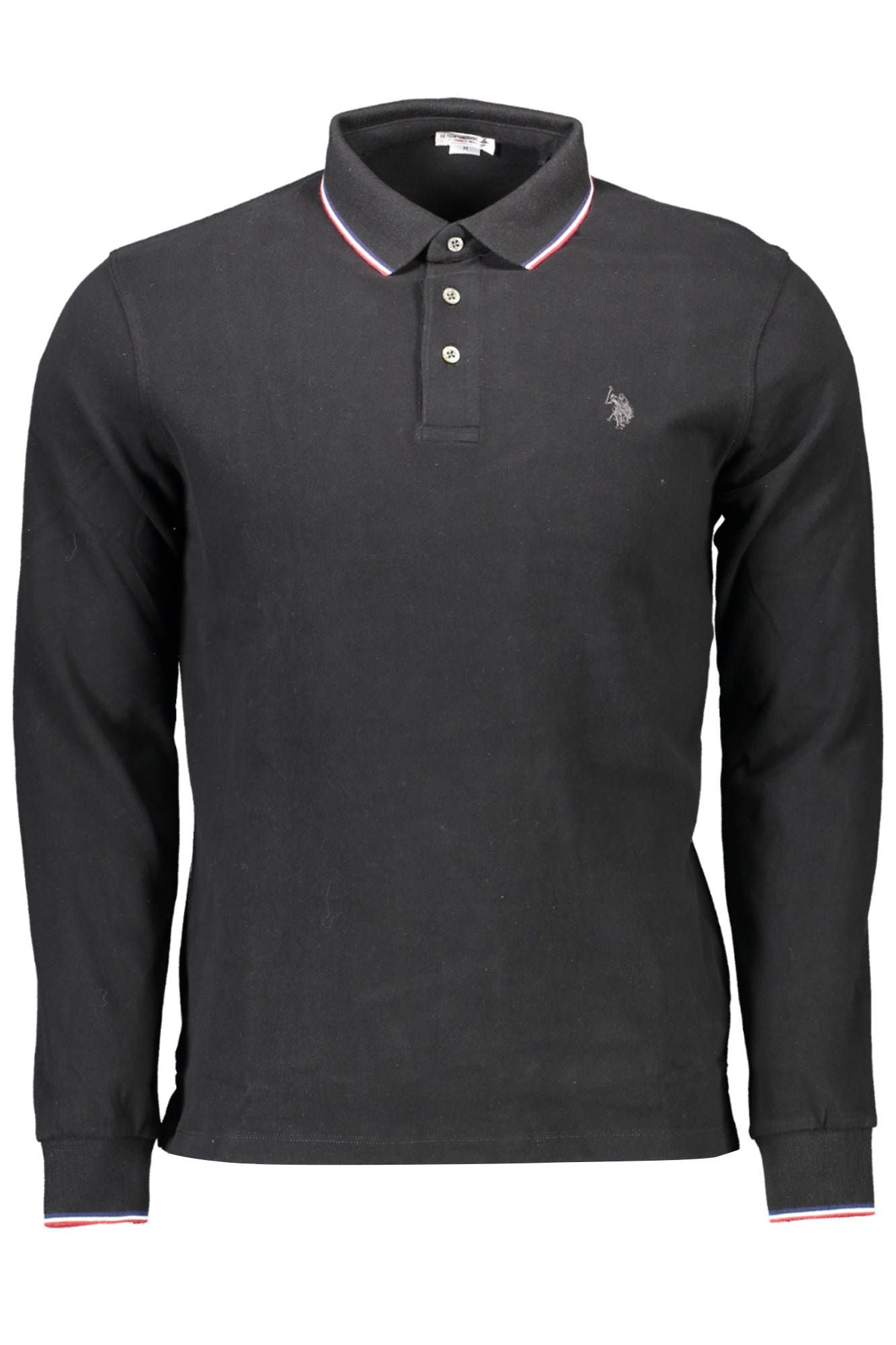 Elegant Contrast Detail Long Sleeve Polo