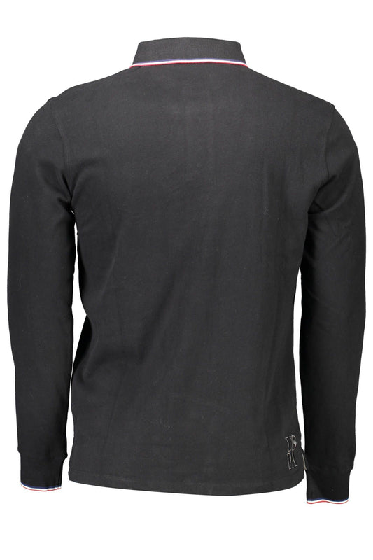 Elegant Contrast Detail Long Sleeve Polo