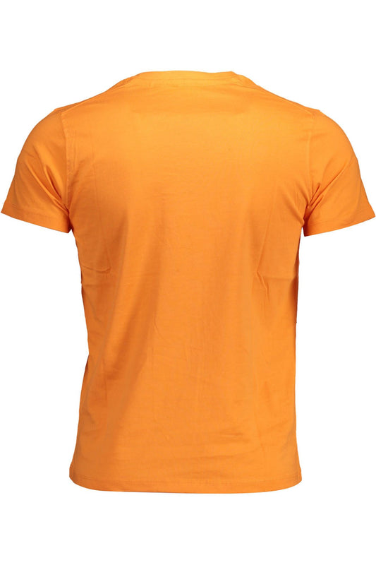 Vibrant Orange Embroidered Crew Neck Tee