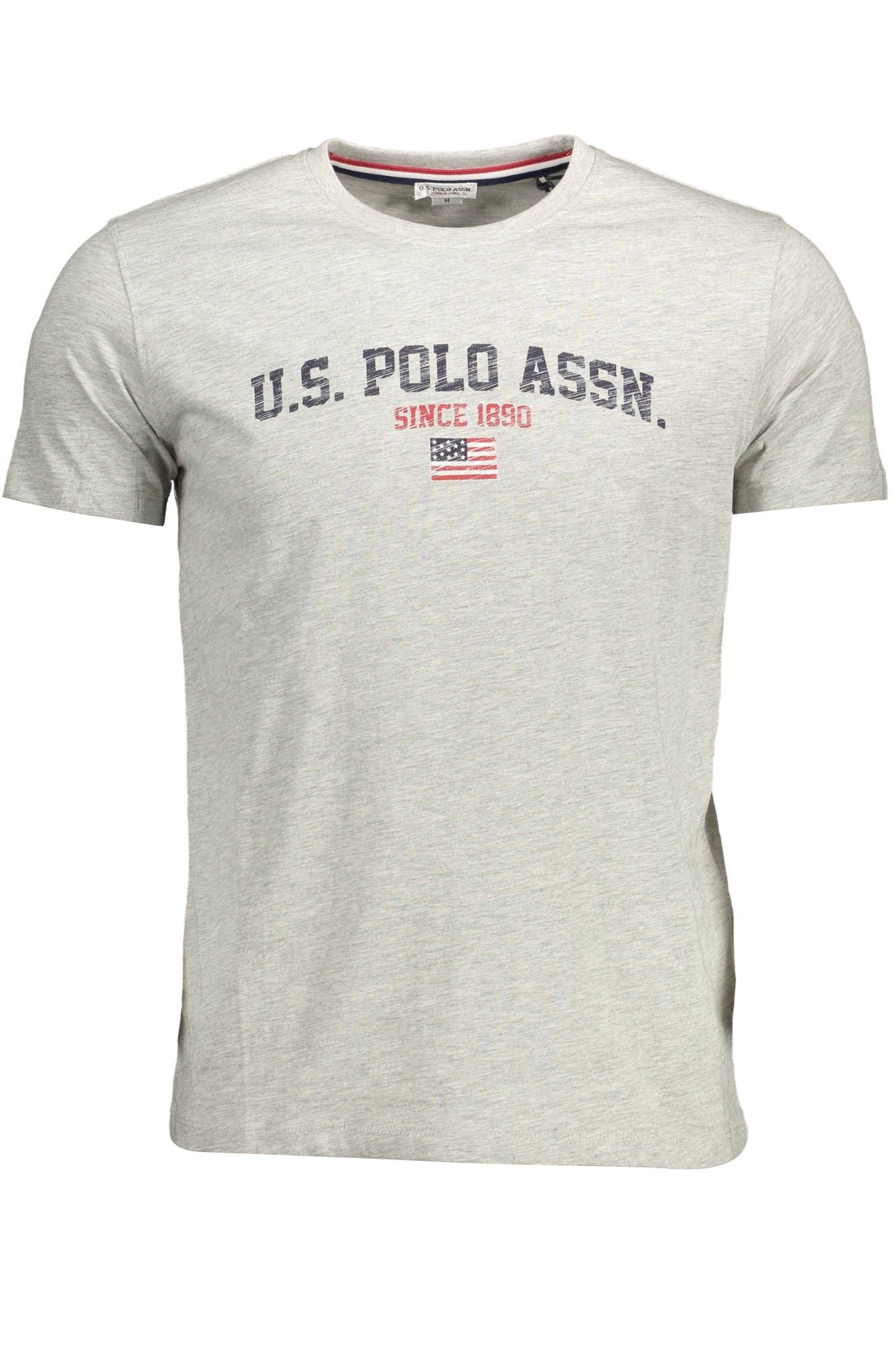 Elegant Gray Crew Neck Cotton Tee