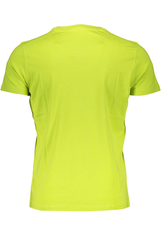Sleek Green Crew Neck Embroidered Tee