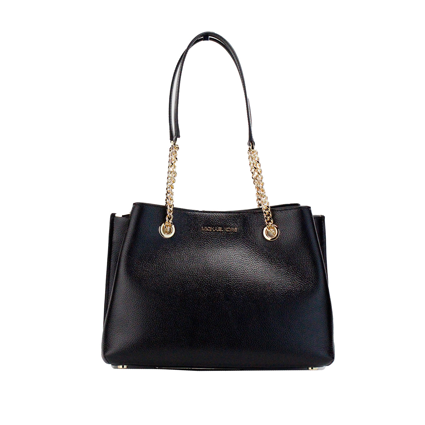 Teagen Large Black Pebbled Leather Long Drop Satchel Bag Purse