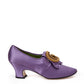 Elegant Purple Satin Heels with Metal GG Logo