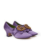 Elegant Purple Satin Heels with Metal GG Logo