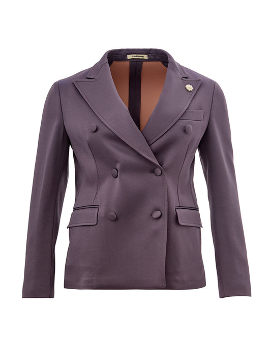 Elegant Light Purple Double Breasted Jacket