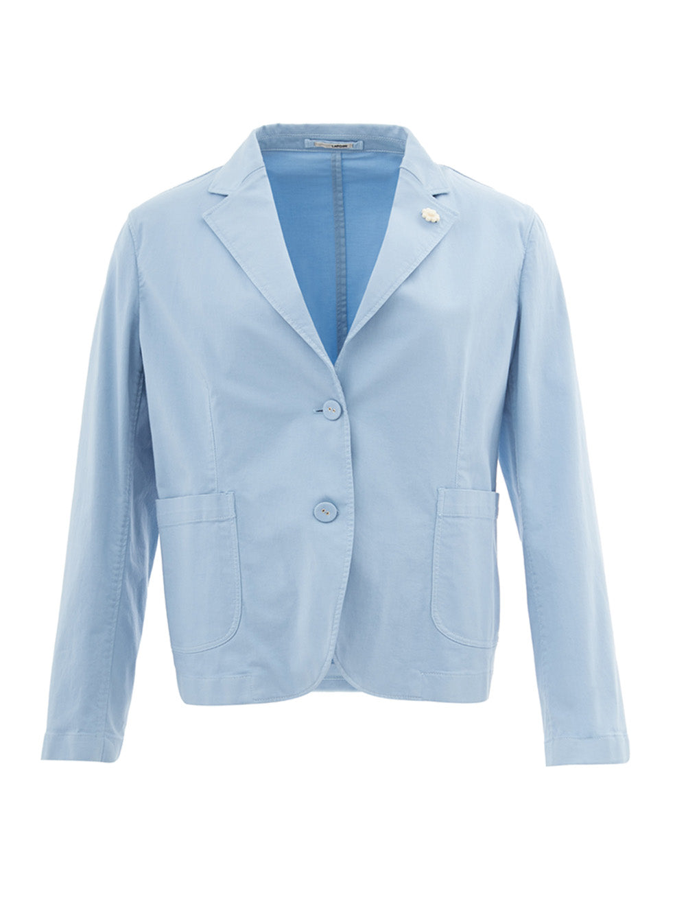 Elegant Light Blue Cotton Jacket