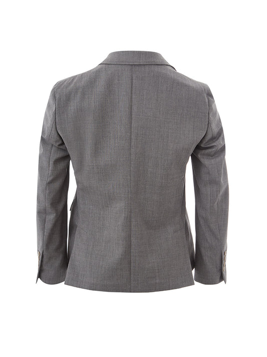 Elegant Grey Cotton Jacket - Double Breasted